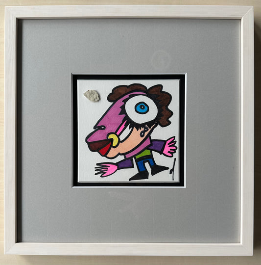 [Filzstiftgemälde gerahmt] Der lila Optimist