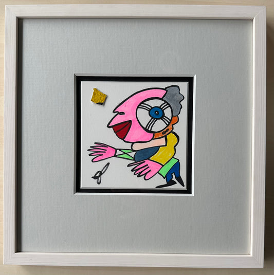 [Filzstiftgemälde gerahmt] Der Aufbruch