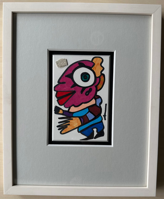 [Filzstiftgemälde gerahmt] Friedlicher Wiederständler