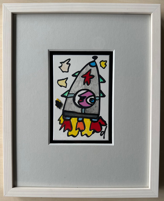 [Filzstiftgemälde gerahmt] Rakete der Freiheit